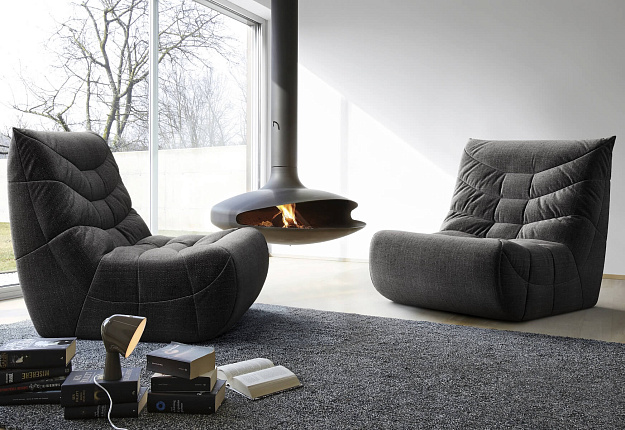 Бескаркасные серые кресла Смайл 